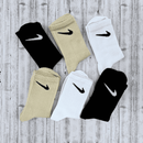 Pack Medias x3 Pares Desportivas Nike (Color: Beige + Negro + Blanco) 100% Algodon